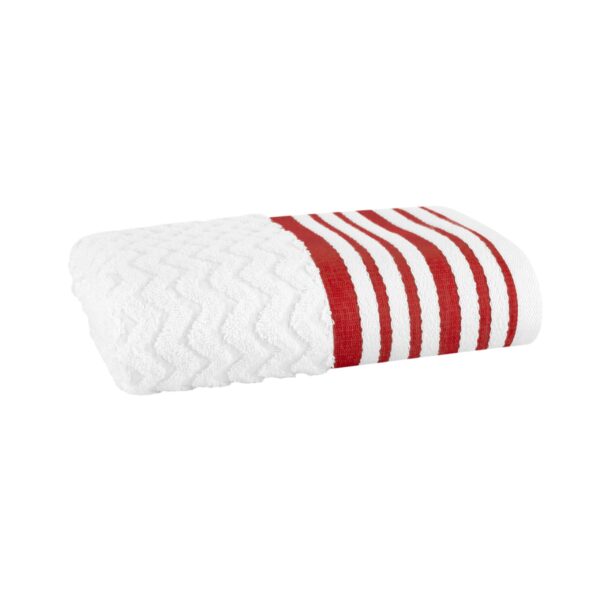 Полотенце TAC/махровое/LINE/50х90/500 г/м2  (RED, белый/красный)