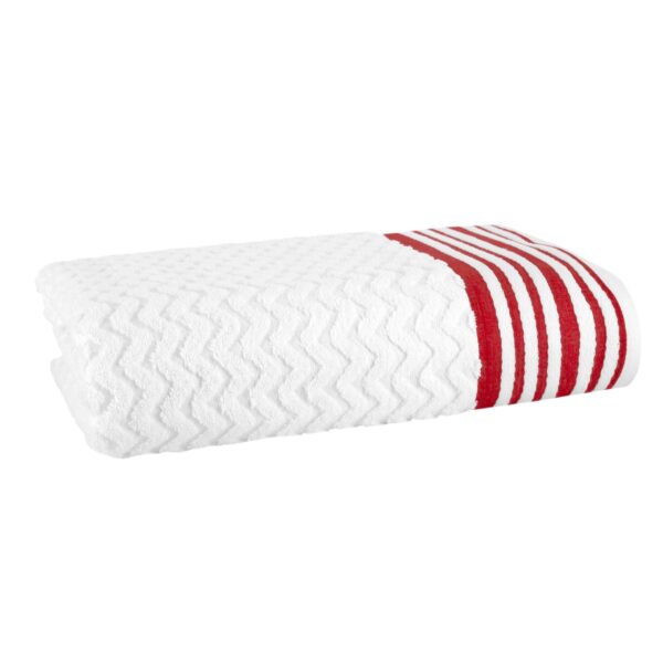 Полотенце TAC/махровое/LINE/70х140/500 г/м2  (RED, белый/красный)